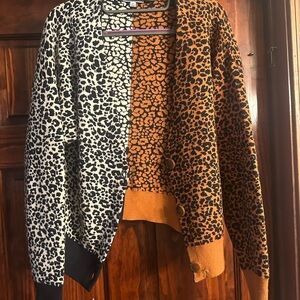 525 America Black and Orange Patterned Sweater